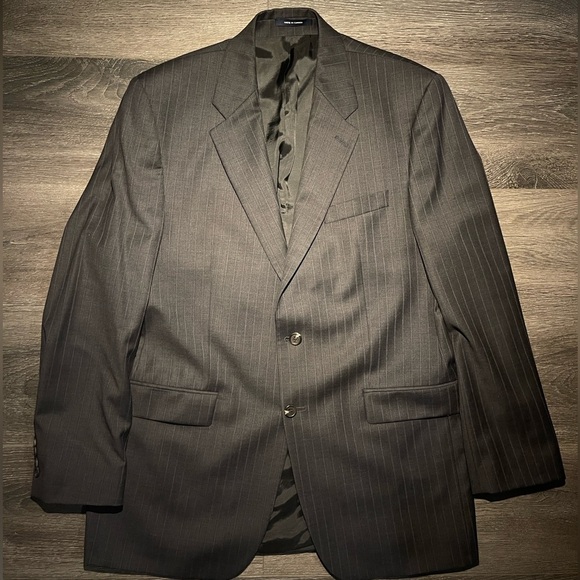 Ralph Lauren Chaps Suit Mens 42L Black Jacket Coat Blazer Pants Trousers 38X32 - Picture 1 of 10